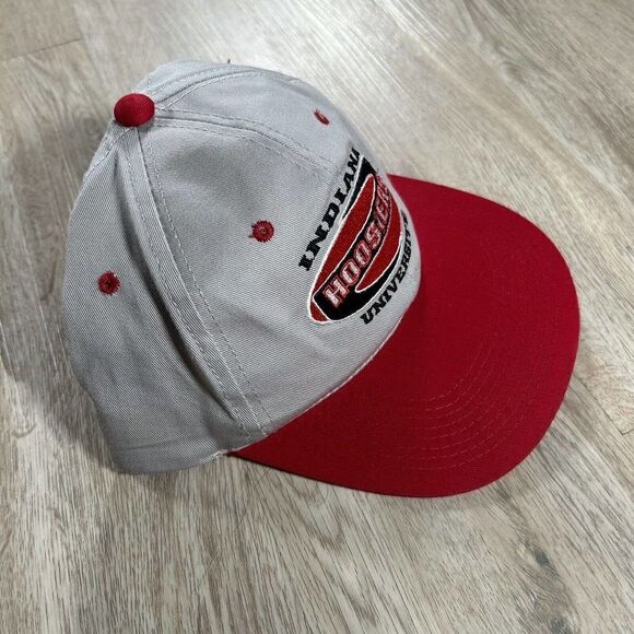 Vintage Indiana Hoosiers Hat Snapback NCAA College Youngan Gray‎ Red Cap - Picture 9 of 9